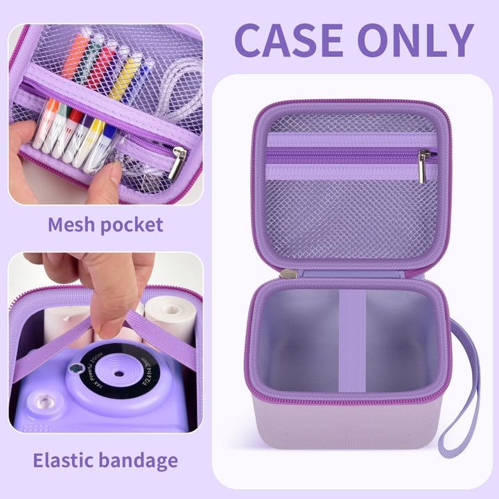 PAIYULE Kids Instant Print Camera Case with 3 Rolls Prints Paper Compatible with ESOXOFFORE for Dylanto for DUDUDRAGON for GKTZ for ETIKEZ for Dafotil for Careenoah Toddler Digital Cameras (Purple with Paper) - Image 3